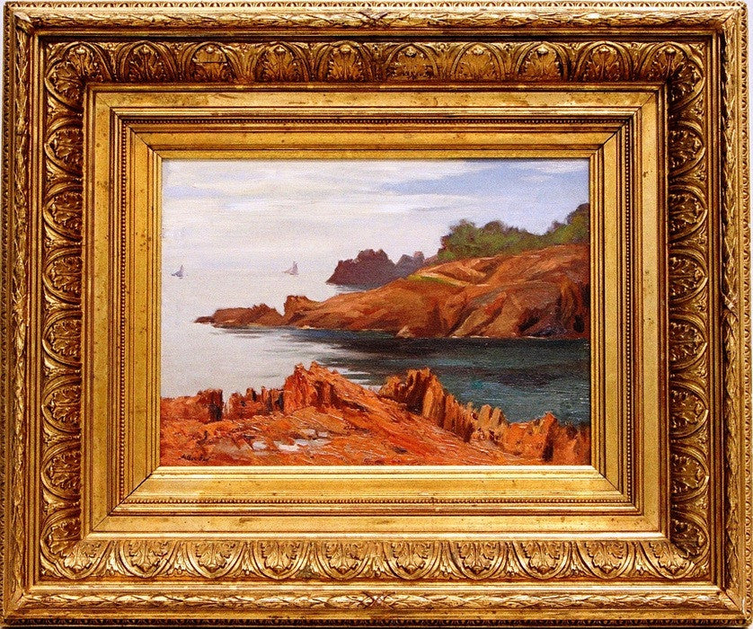 Arthur GUE (French, 1857-1916) "Rocky Shore on the Atlantic Coast"