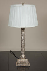 Repousse Silver Plate Lamp