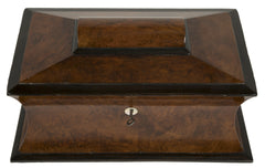 Regency Yew Wood and Ebonized Wood Tea Caddy